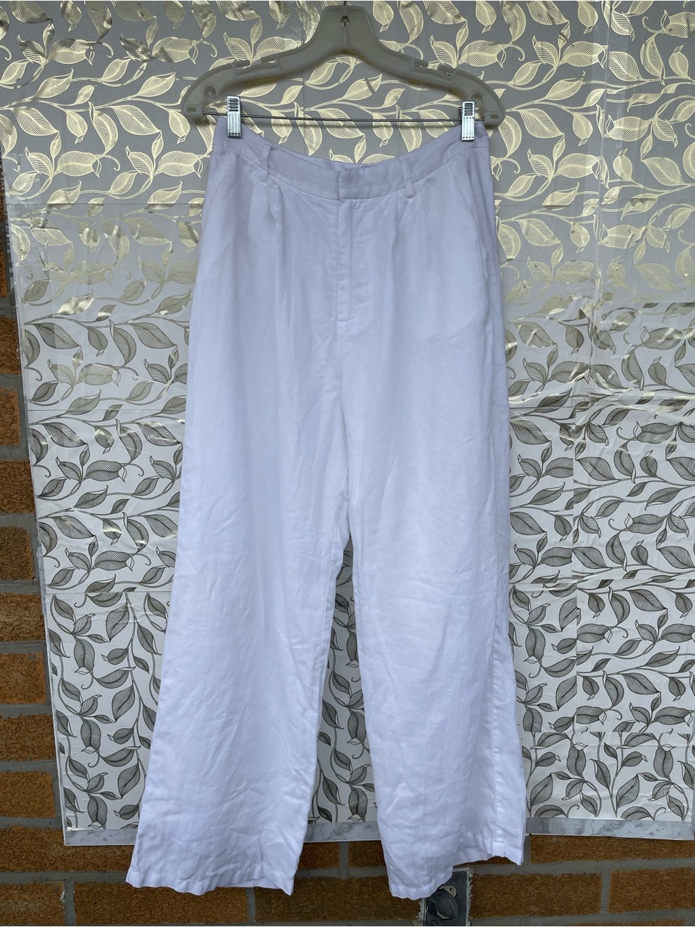 DISSH White Linen Wide Leg Pants US 6 AU 10 Quiet Luxury Resortwear